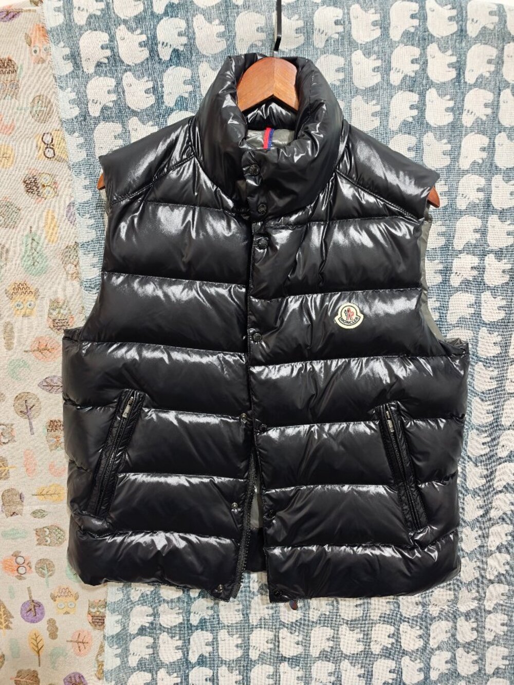 Moncler Black Shiny Puffer Down Vest Unisex